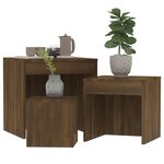 vidaXL Tables gigognes 3 Pièces Chêne marron Bois d'ingénierie