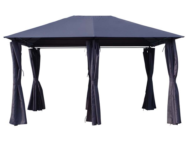 Tonnelle-pergola "rosita" gris en polyester - 4 x 3 x 2.6 m