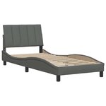 vidaXL Cadre de lit sans matelas gris foncé 90x200 cm tissu
