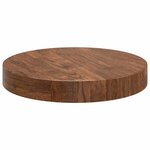 vidaXL Plateau de table Autre Marron foncé Ø 30 x 4 cm Chêne massif
