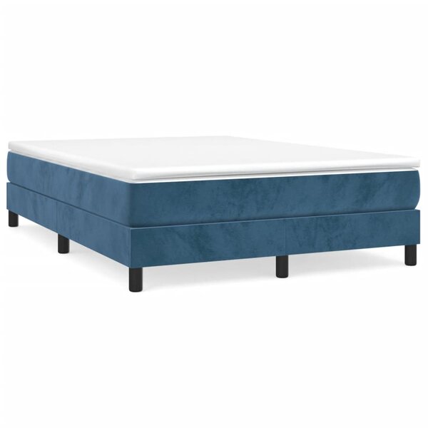 vidaXL Cadre de lit à ressorts bleu foncé 140x190 cm velours