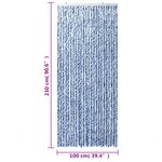 vidaXL Rideau anti-mouches bleu et blanc 100x230 cm chenille