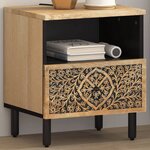 vidaXL Table de chevet 40x33x46 cm Bois de manguier solide