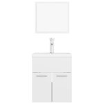 vidaXL Ensemble de meubles de salle de bain Blanc brillant Aggloméré