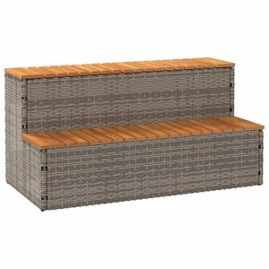 VidaXL Marche bain remous gris 100x50x50 5 cm polyrotin acacia massif