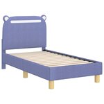 vidaXL Cadre de lit pour tout-petit avec tête de lit Bleu denim tissu