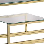 vidaXL Table console doré acier inoxydable et verre trempé