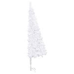 vidaXL Arbre de Noël artificiel d'angle LED et boules Blanc 240 cm PVC