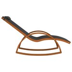vidaXL Chaise à bascule textilène gris et bois de peuplier massif