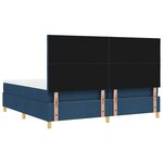 vidaXL Lit à ressorts avec matelas Bleu 200 x 200 cm tissu