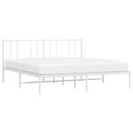 vidaXL Cadre de lit métal sans matelas et tête de lit blanc 180x200 cm