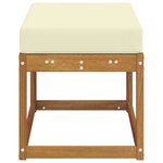 vidaXL Banc de jardin avec coussin Naturel et Crème 79 x 43 x 37 cm