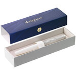 Waterman emblème stylo roller  ivoire  recharge noire pointe fine  coffret cadeau