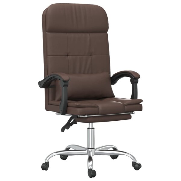 Fauteuil de massage inclinable de bureau informatique étude similicuir brun 02_0025409