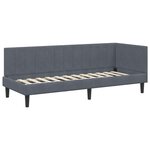 vidaXL Cadre de lit d'angle Gris foncé 80 cm x 200 cm Velours