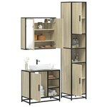 vidaXL Ensemble de meubles de salle de bain 3 Pièces chêne sonoma