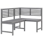 vidaXL Banc d'angle de jardin Gris 140 cm Bois solide d'acacia
