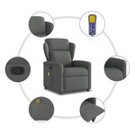 vidaXL Fauteuil de massage inclinable Gris foncé Tissu