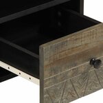 vidaXL Meuble TV noir 100x33x46 cm bois massif de manguier
