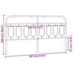 vidaXL Tête de lit métal blanc 183 cm