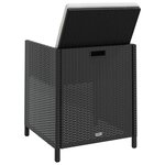 vidaXL Salon de jardin encastrable 5 Pièces Rotin et bois d'acacia Noir