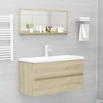 vidaXL Miroir de salle de bain Chêne sonoma 90x10 5x37 cm Aggloméré