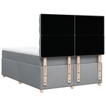 vidaXL Sommier à lattes de lit avec matelas Gris clair 140x190cm Tissu