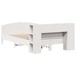 vidaXL Lit bibliothèque sans matelas blanc 140x200 cm bois pin massif