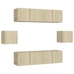 vidaXL Ensemble de meubles TV 6 Pièces Chêne sonoma Bois d'ingénierie