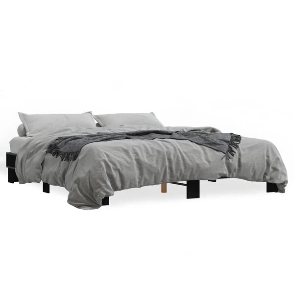 vidaXL Cadre de lit sans matelas noir 200x200 cm
