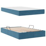 vidaXL Lit avec rangement et matelas Bleu 120 x 190 cm Velours