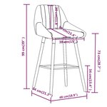 Vidaxl tabourets de bar lot de 2 gris foncé tissu