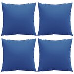 vidaXL Coussins de canapé 4 Pièces bleu royal 60x60 cm tissu