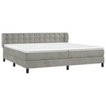 vidaXL Sommier à lattes de lit et matelas Gris clair 200x200cm Velours