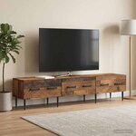 vidaXL Meuble TV Bois ancien 147 x 34 5 x 30 cm Bois d'ingénierie