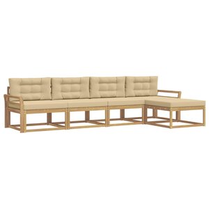 vidaXL Ensemble de canapés d'extérieur 4 pc Blanc et Beige Polyester