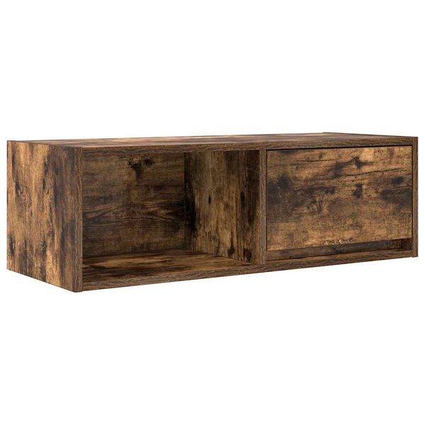 vidaXL Meuble TV chêne fumé 80x31x25 5 cm bois d'ingénierie