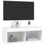 vidaXL Meuble TV avec lumières LED blanc 80x30x30 cm