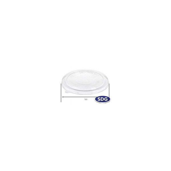 Couvercle pla  transparent pour bol salade - sdg - lot de 300 - acide polyactique (pla)