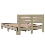 vidaXL Cadre de lit chêne sonoma 140x190 cm bois d'ingénierie et métal