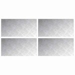 vidaXL Plaques à damier 4 Pièces Argent 60 x 30 cm Aluminium