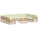 vidaXL Ensemble de canapés d'extérieur 10 pc Blanc et crème
