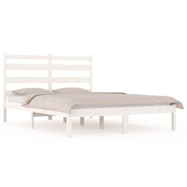 vidaXL Cadre de lit Blanc Bois de pin massif 120x200 cm