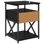 vidaXL Cabinet de chevet avec tiroir 2 Pièces Chêne noir 40 x 42 x 55 cm