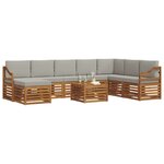 vidaXL Ensemble de canapés d'extérieur 9 Pièces Gris Naturel et Clair
