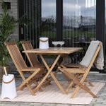 Table de jardin 120 x 80 cm + 4 chaises en teck