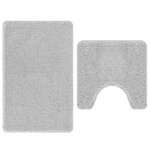 vidaXL Tapis de bain 2 Pièces Gris 50 x 50 cm Polypropylène