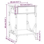 vidaXL Tables de chevet 2 Pièces sonoma gris 40x42x60cm bois d'ingénierie