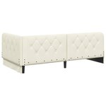 vidaXL Cadre de lit d'angle avec matelas Crème 100 x 200 cm Velours