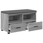 vidaXL Banc d'entrée avec coussin Gris Sonoma 80 x 38 x 46 cm